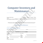 Computer Maintenance example document template