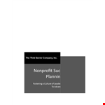 Nonprofit Succession Planning Template example document template 