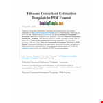 Professional Estimate Template for Consultant in Telecom | Free Invoice example document template