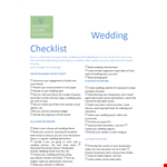 Printable Wedding Checklist example document template