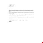 Resigning from Current Position - Two Weeks Notice to Company example document template