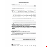 Sublease Agreement Template for Tenants and Subtenants | Landlord Security Deposit example document template 