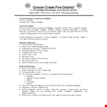 Reserve Firefighter Job Description example document template