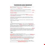 Commercial Lease Agreement Template for Landlords and Tenants - Simplify your lease process example document template 