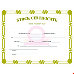 Create Professional Stock Certificates | Downloadable Stock Certificate Template example document template