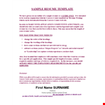 Curriculum Vitae Template example document template