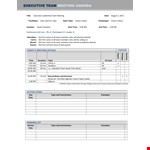 Executive Team Agenda - Streamline Your Meeting Topics example document template