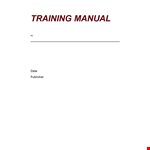 Customizable Training Manual Template for Business | Download Now example document template