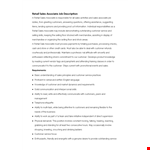 Sales Associate Retail Job Description example document template 