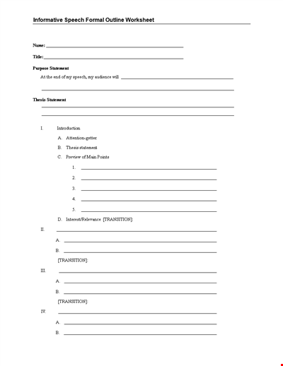 Essay Outline Sample Template