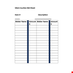 Silent Auction Bid Sheet - Bidder's Guide to Winning an Auction example document template