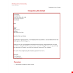 Sample Simple Resignation Letter | Address | Resignation Letter Template example document template 
