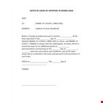 Renew Your Lease Easily: Expertly Drafted Lease Renewal Letter for Landlords and Tenants example document template