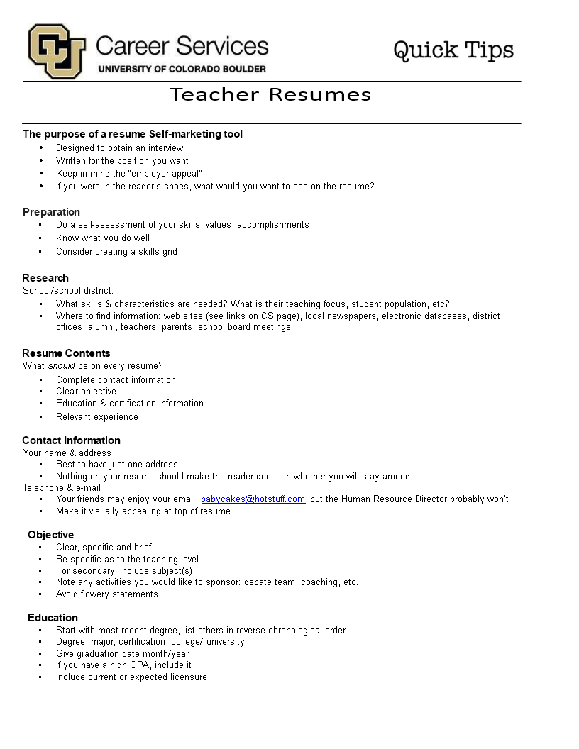 resume-format-for-teaching-job