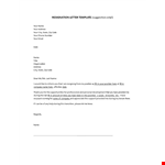 Resignation Letter Template for Email | Sample to Quit Company Position example document template