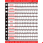 Diamond Size Chart - Compare Sizes and Shapes of Diamonds example document template