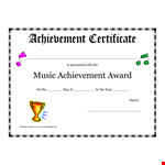 Music Award Certificate Template - Create Custom Certificates -  example document template 