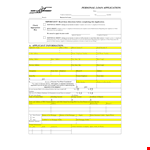 Printable Loan Application example document template