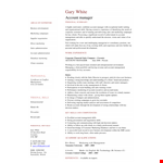 Corporate Account Manager - Marketing & Account Management | Enhance Personal Skills example document template