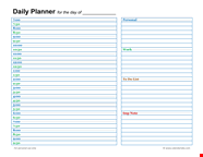 Personal Daily Planner Template Organize Your Day