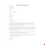 Formal Business Proposal Letter - Create a Compelling Company Proposal example document template