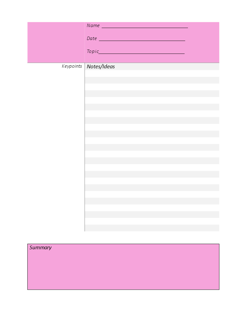 Cornell Notes Template - Free Printable | Efficient Note-Taking