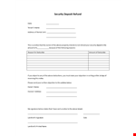 Security Deposit Return Letter - Notice and Address for Returning Security Deposit example document template 