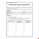 Improve Performance with our Professional Improvement Plan Template example document template