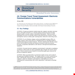 Travel Threat Assessment example document template