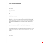 Sample Notice Of Termination Letter example document template