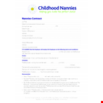 Sample Nanny Contract example document template