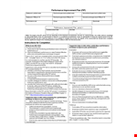 Effective Performance Improvement Plan Template for Employees of All Levels - Supervisor Approved example document template 