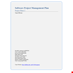 Software Project Management: Efficiently Managing Software Projects and Requirements example document template