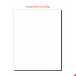 Reference Page Template - Manager | Austin, Tipton & Turpin example document template 