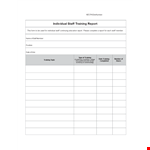 Staff Training Report: Comprehensive Insights on Staff Training for Individual Member Development example document template