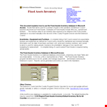 Fixed Asset example document template