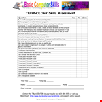 Technology Skills Assessment Template example document template