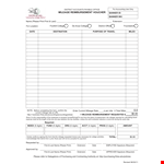 Printable Reimbursement Form for Mileage - Enter Digits for Quick Processing example document template