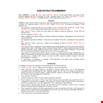 Praxis Subcontractor Agreement - Clear Terms and Obligations example document template 