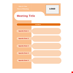 Effective Meeting Agenda Template example document template