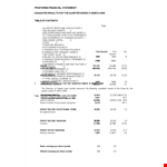 Pro Forma Income Statement example document template