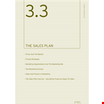 Monthly Sales Plan Format example document template