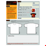 T Shirt Form Price Rules example document template