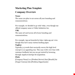 Create a Winning Marketing Plan: Free Template and Examples example document template