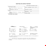 Meeting Contact example document template