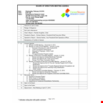 Sample Weekly Board Of Director Meeting Agenda Template example document template