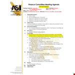 Finance Committee Meeting Agenda example document template 