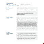 Sales Team Meeting Agenda: Minutes, Metrics, and More example document template