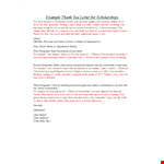 Scholarship Thank You Letter Format example document template 