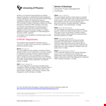 Graduate Project Management Certificate example document template